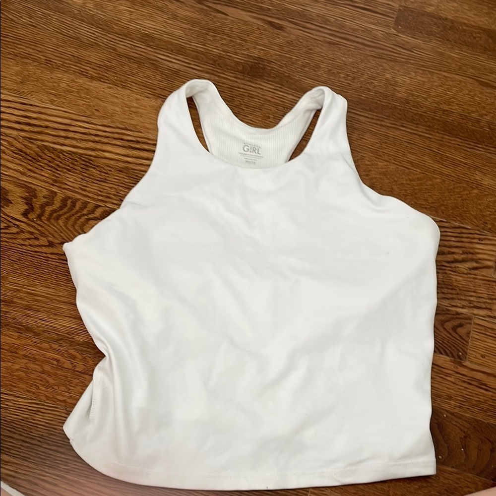 Athleta White Racerback Tank Top